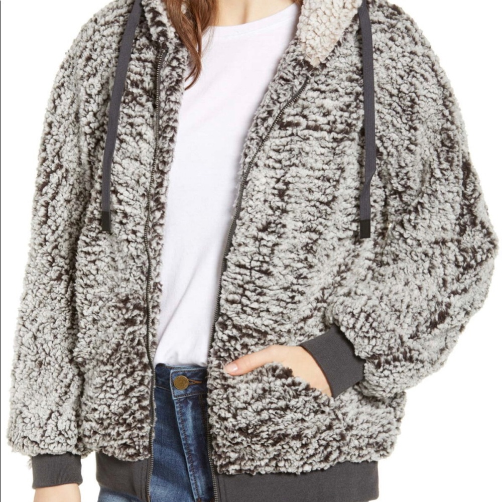 NWT Faux Shearling Hooded Jacket